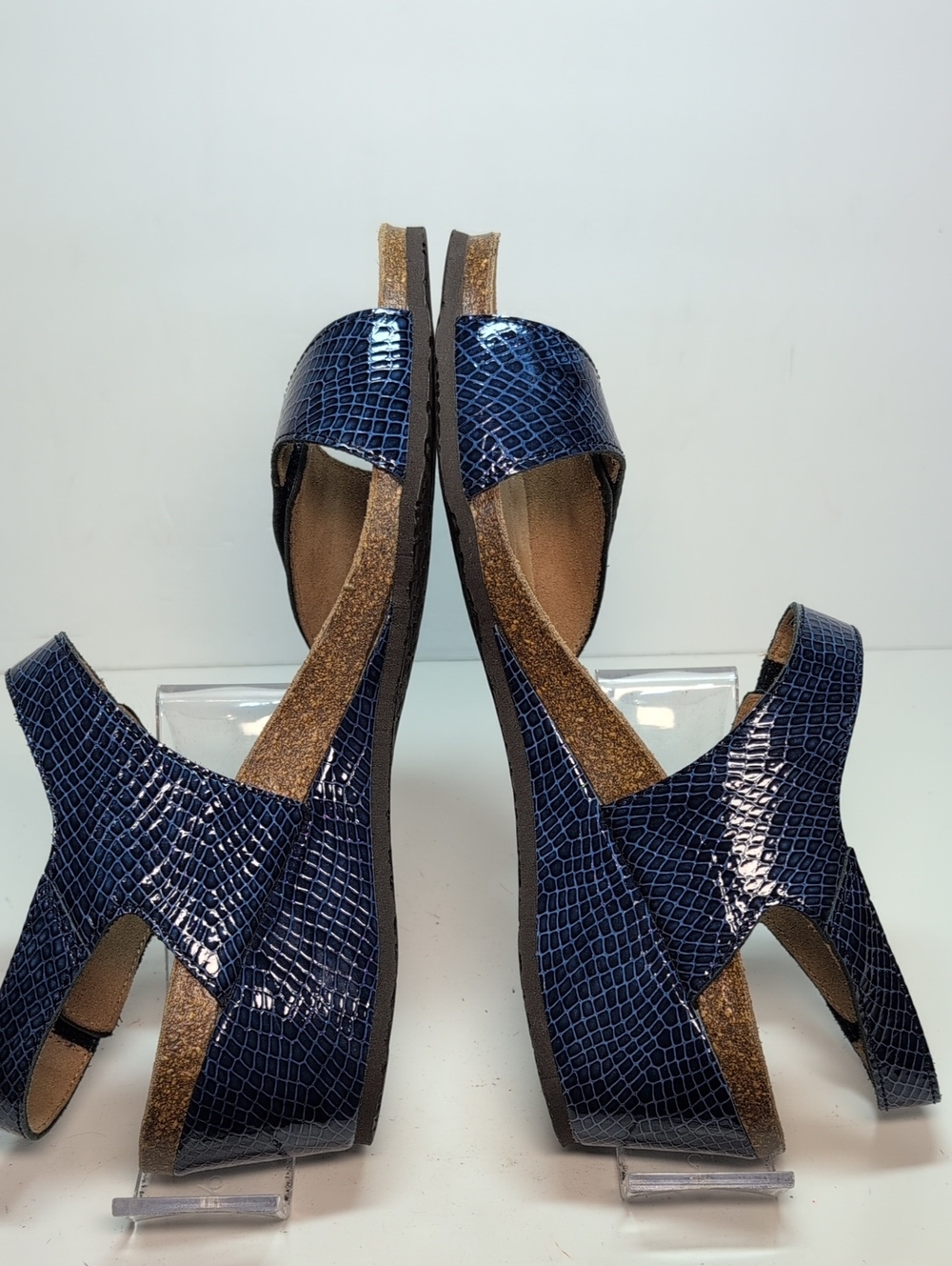 Vionic Natasia wedge strappy blue sandals womans size 9 EU 40 - Picture 11 of 16